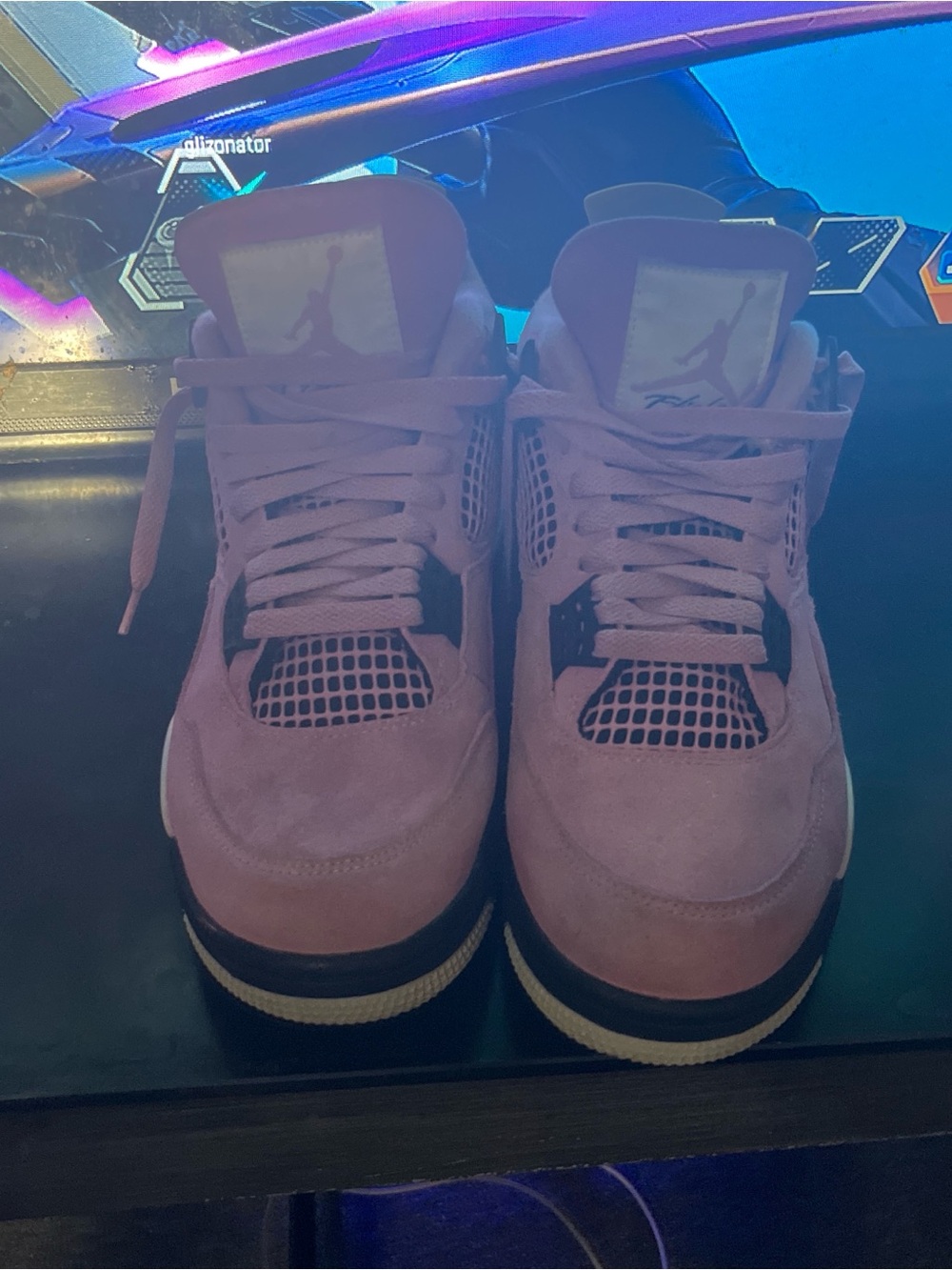 Jordan Pink and White Retro-Style Women's Sneakers - Picture 3 of 4